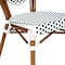 Flash Furniture Lourdes Thonet French Bistro Stacking Chair, White/Navy PE Rattan/Bamboo Print Alum Frame, 4PK 4-SDA-AD642002S-WHNVY-NAT-GG - alternate 2